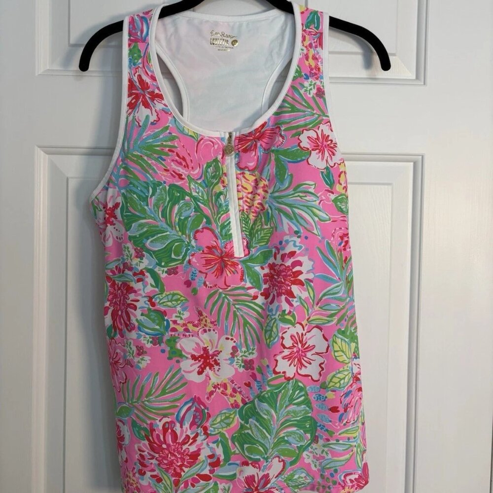 Lilly Pulitzer Luxletic Canna Bra Tank Top Journey To The Jungle Print Size XL